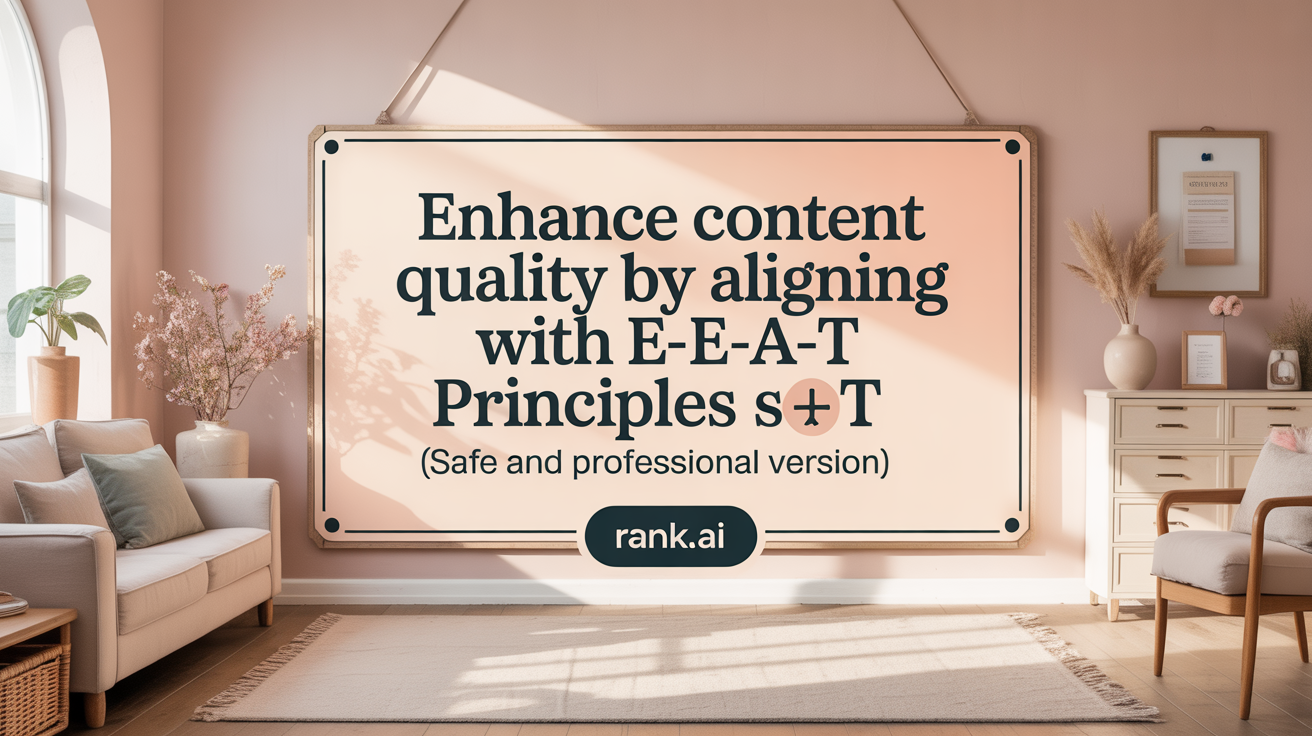 Enhance Content Quality by Aligning with E-E-A-T Principles