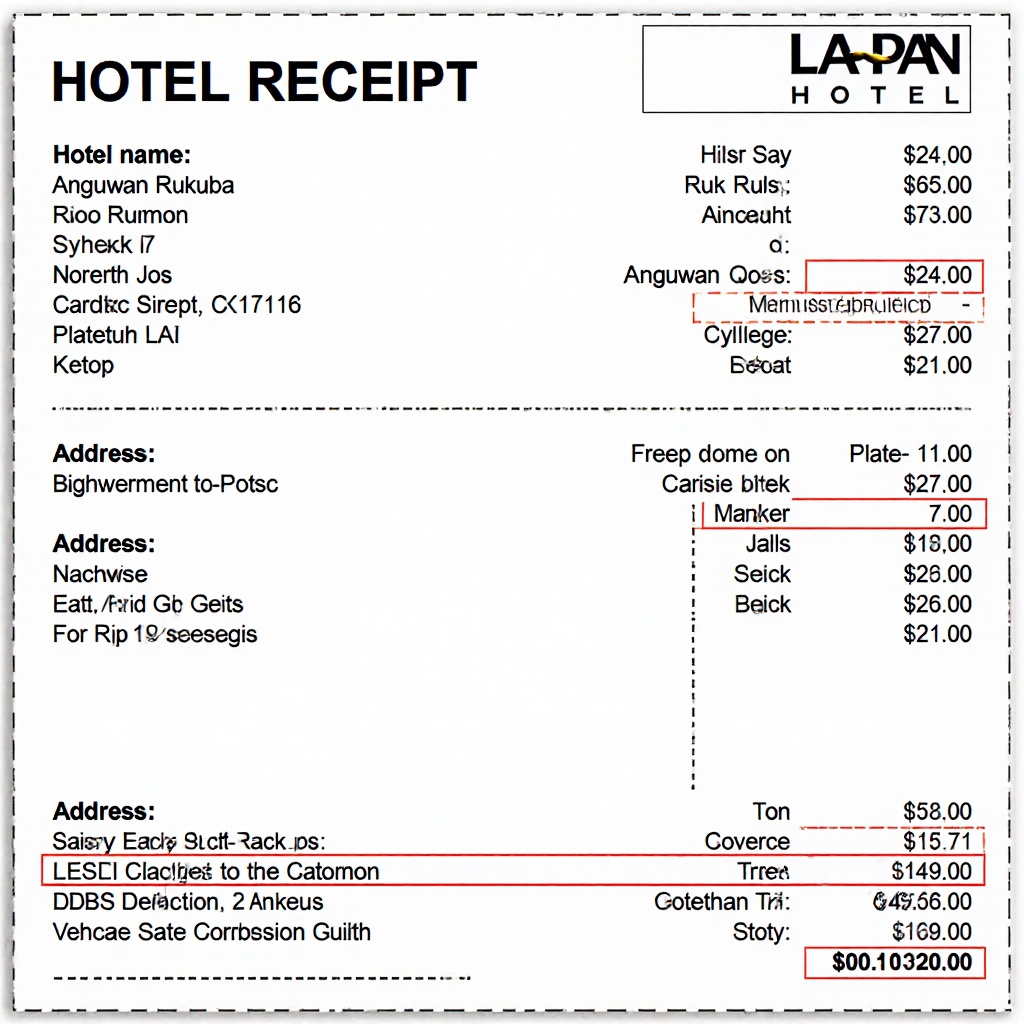 i want to create a hotel receipt with details:
Hot