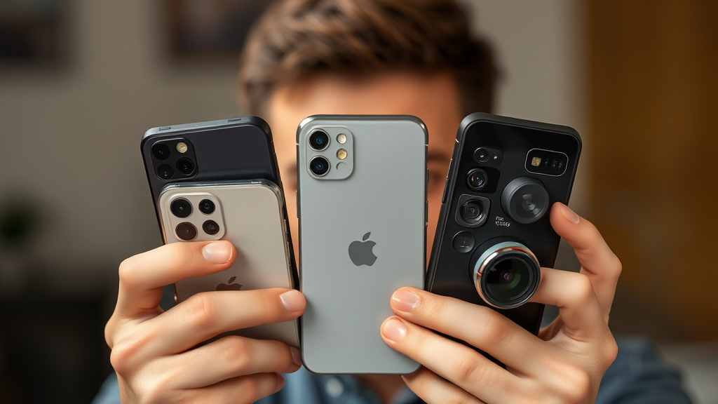 An advanced multi-lens smartphone camera system, perfect for detailed smartphone reviews