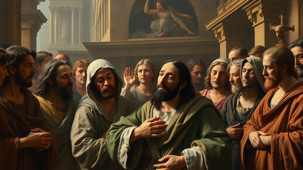 경제적 불확실성 시대의 인간 욕망을 그린 종교적 장면