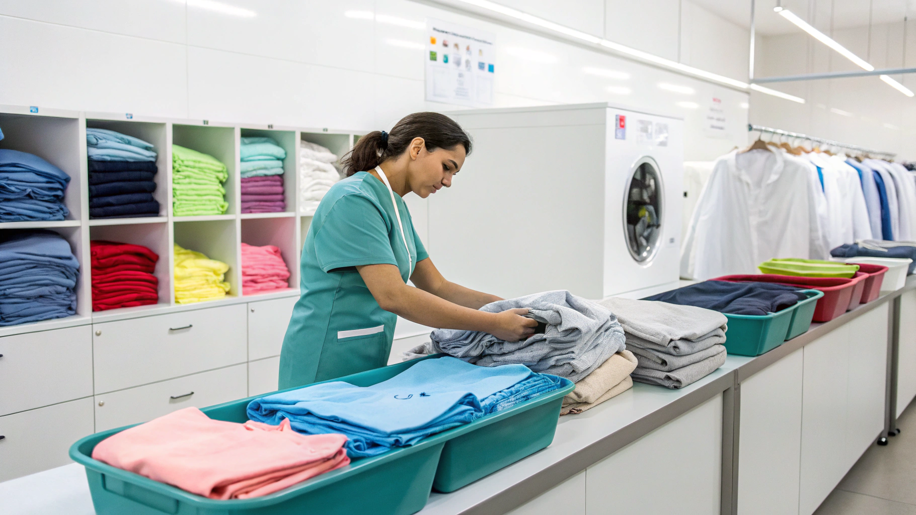 Nhân viên Giặt Ủi Quận 1 tiếp nhận và phân loại quần áo