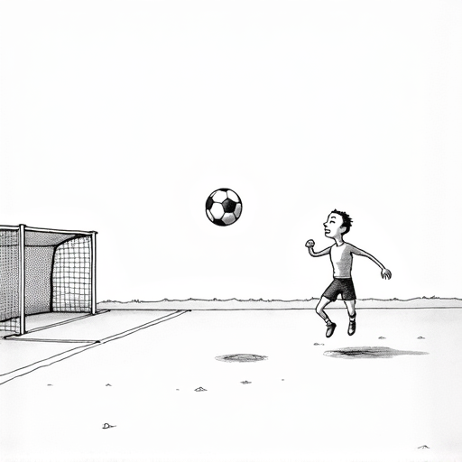 Lionel Messi Scores Stunning Free-Kick single-panel cartoon