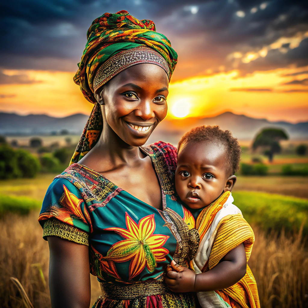 African Mother and Child: A Cultural Embrace African Mother and Child: A Cultural Embrace