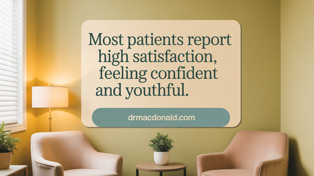 Most patients report high satisfaction, feeling confident and youthful.