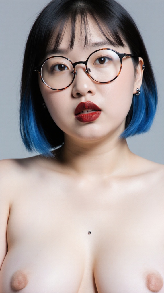 Chubby Asian female masturbation, full nude, no cl