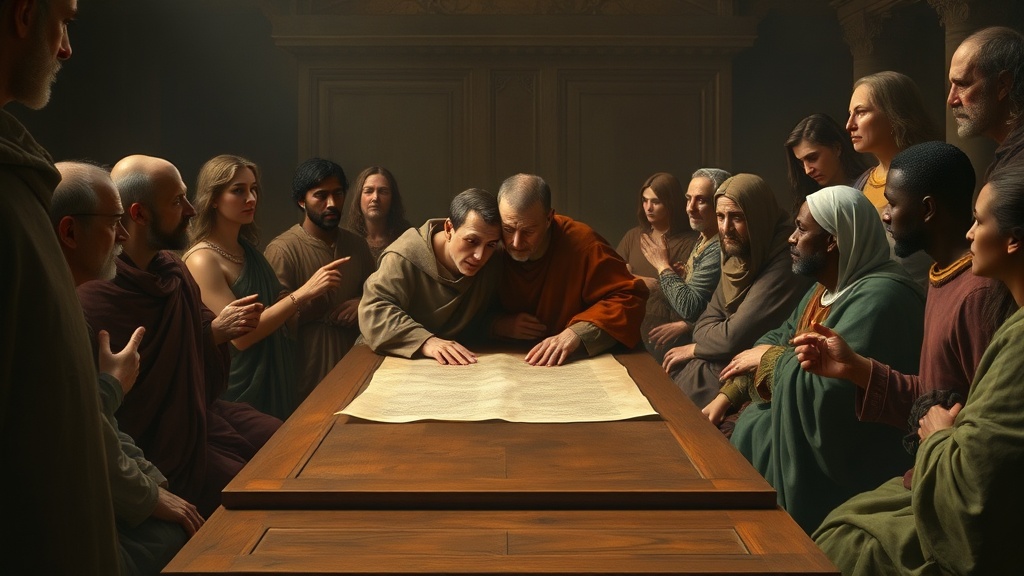 조언자들이 협의하는 장면