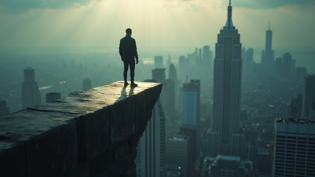 Grupo de amigos animando a un participante de la Richie's Plank Experience en Virtua Barcelona, un desafío de realidad virtual.