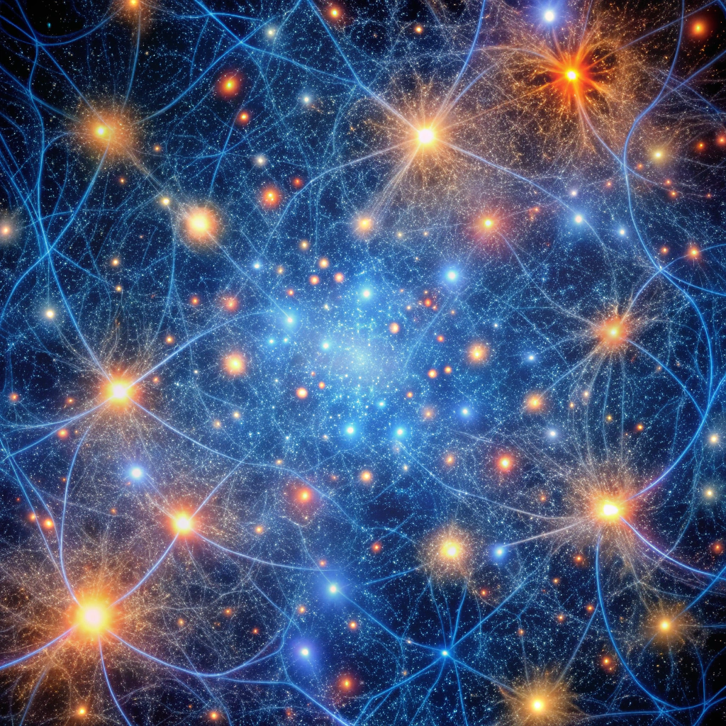 Colorful Illustration of Cosmic Voids