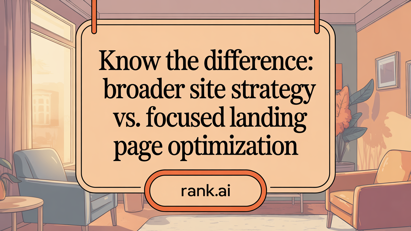 Know the Difference: Broader Site Strategy vs. Focused Landing Page Optimization