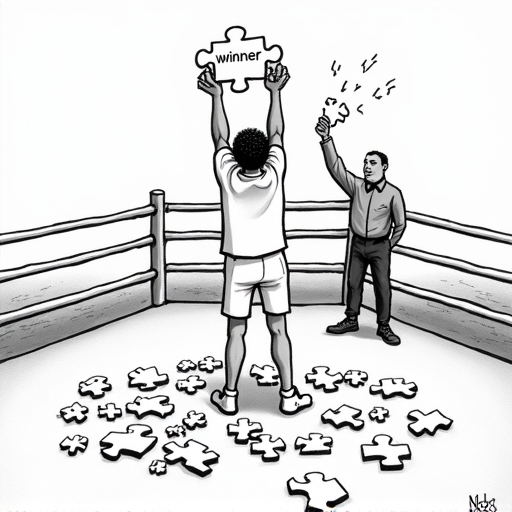 Ilia Topuria wins UFC lightweight title by knockout single-panel cartoon