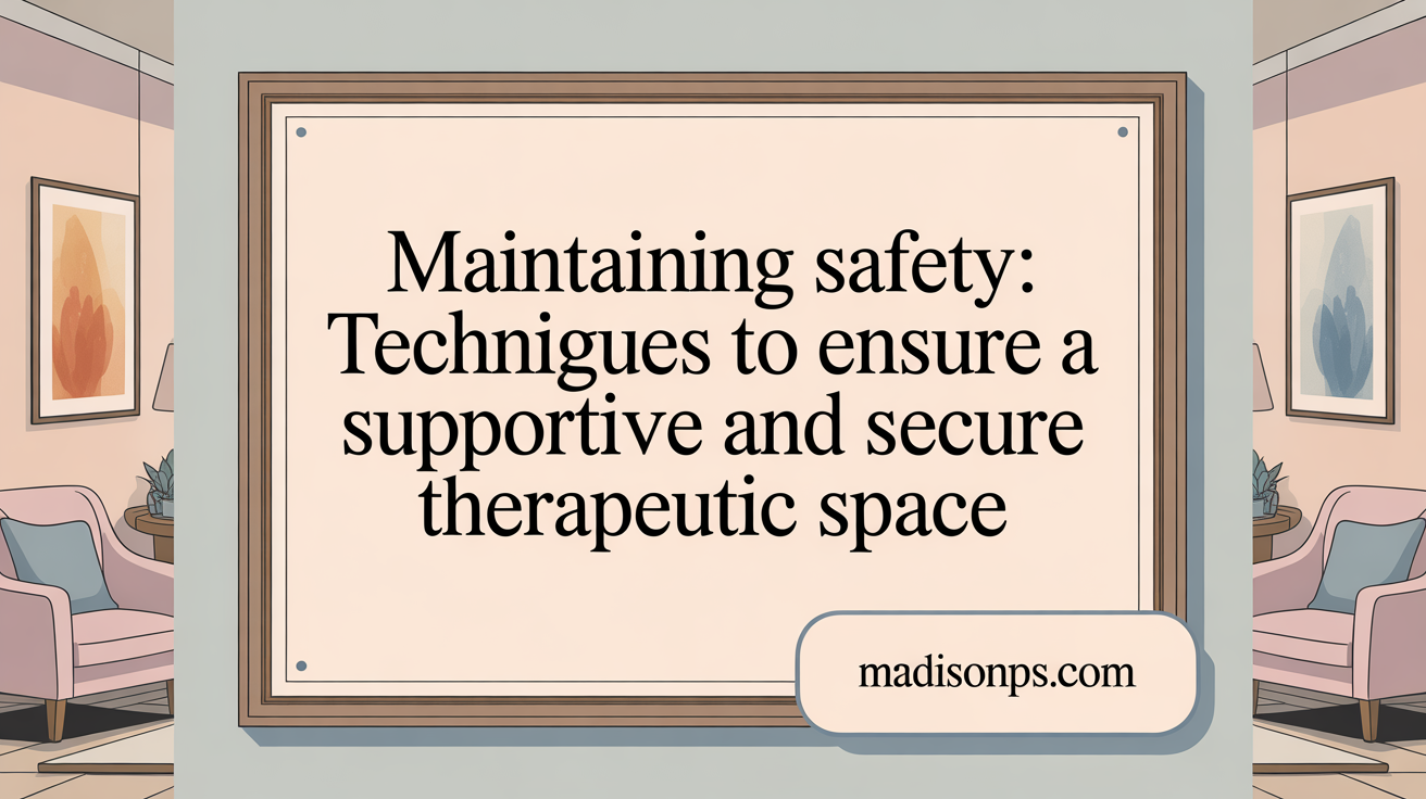 Maintaining Safety: Techniques to Ensure a Supportive and Secure Therapeutic Space