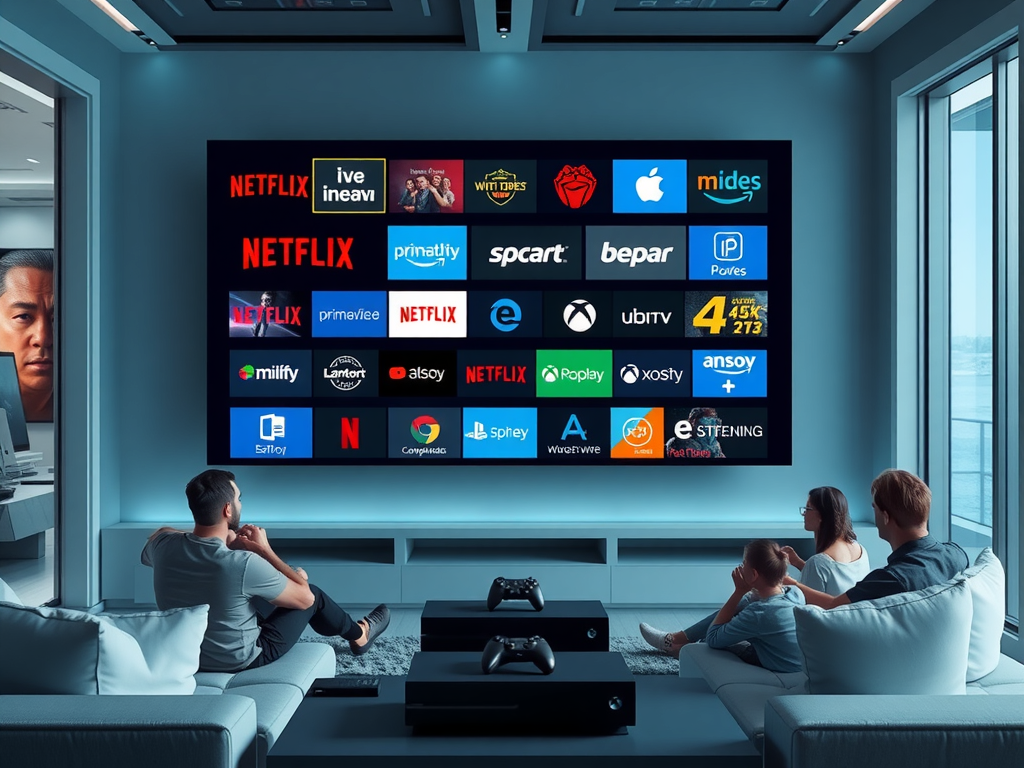 تصویری از آینده استریمینگ در ایکس‌باکس و ویندوز با نمایش لوگوهای سرویس‌های مختلف