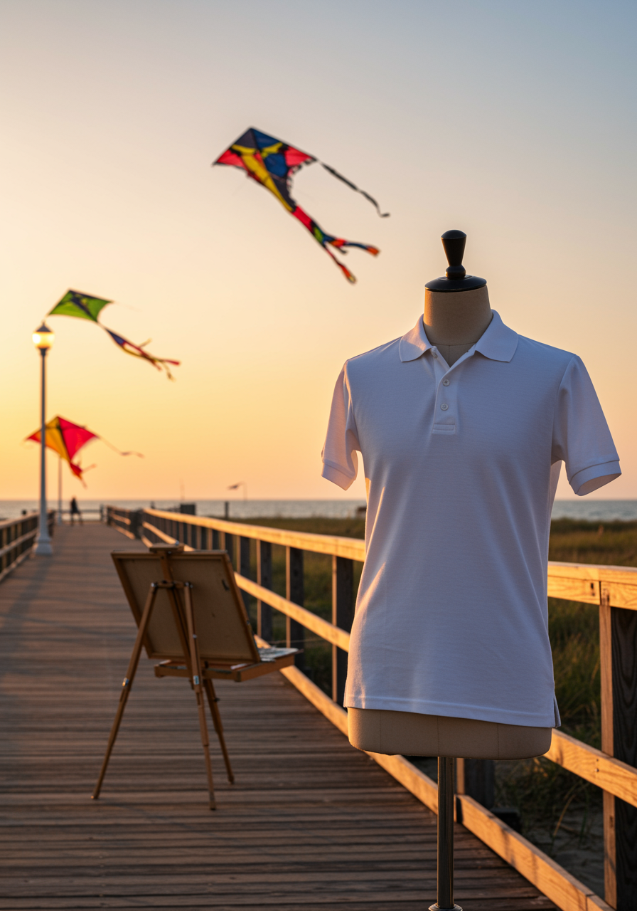white polo shirt