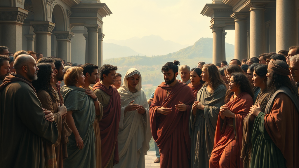 문화 교류와 협력의 중요성을 상징하는 그림