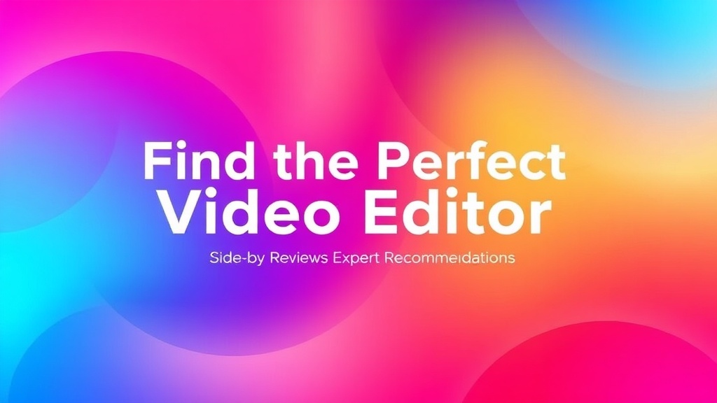 Video Editing Software Comparison