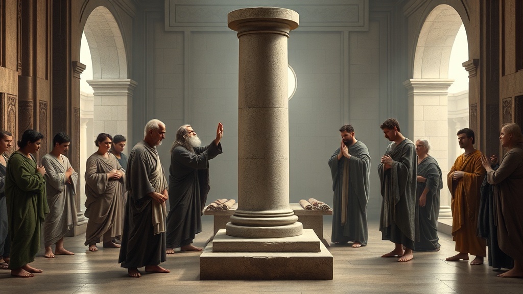 서로 나누어 새로 세우는 상징적 광경