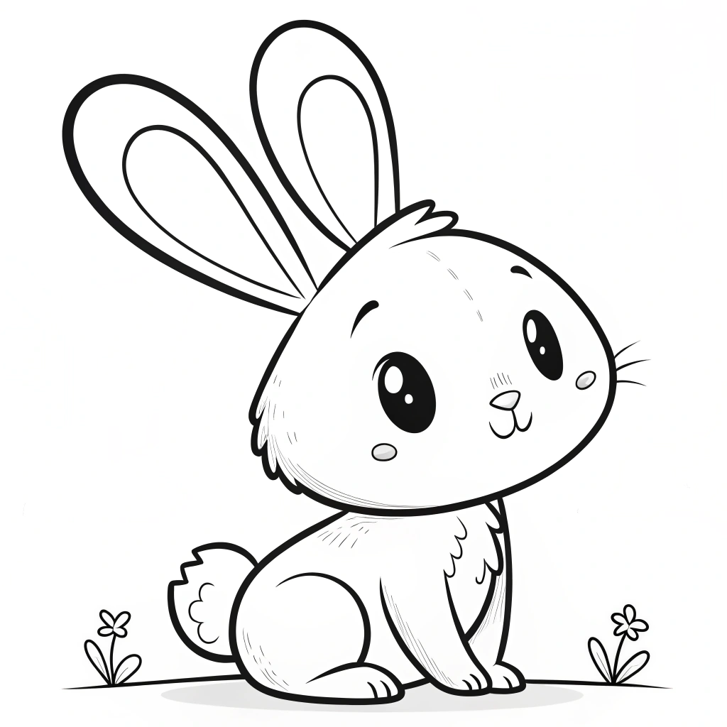 kawaii bunny coloring pages