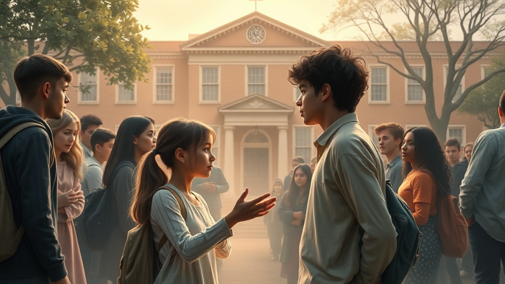 학교폭력 문제를 상징적으로 표현한 이미지