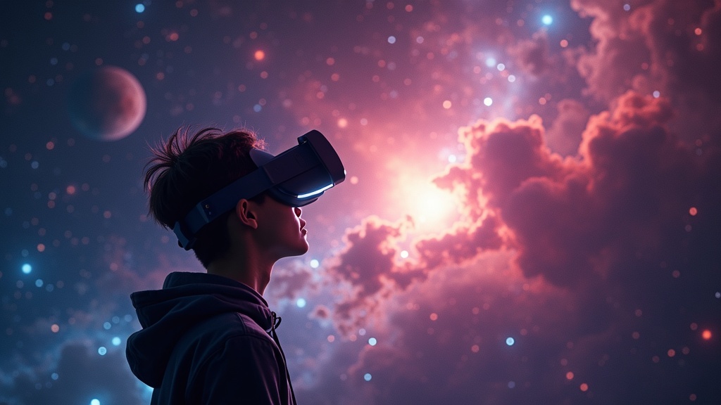 Impresionante vista de la Tierra desde el espacio en la experiencia Home A Spacewalk VR de Virtua Barcelona.