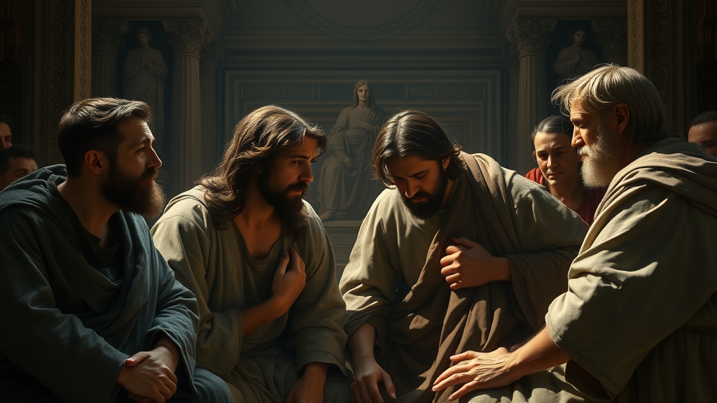 분쟁과 화해를 표현한 종교적 장면