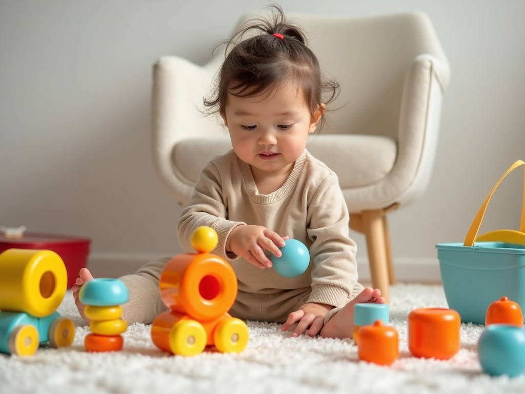 Visual showing toys and brain development concept