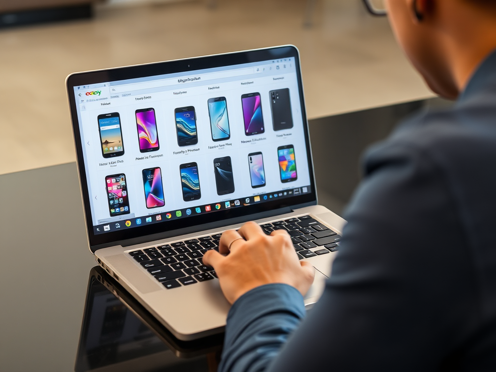 A person researching smartphone reviews on a laptop, illustrating the importance of informed decisions about smartphone reviews
