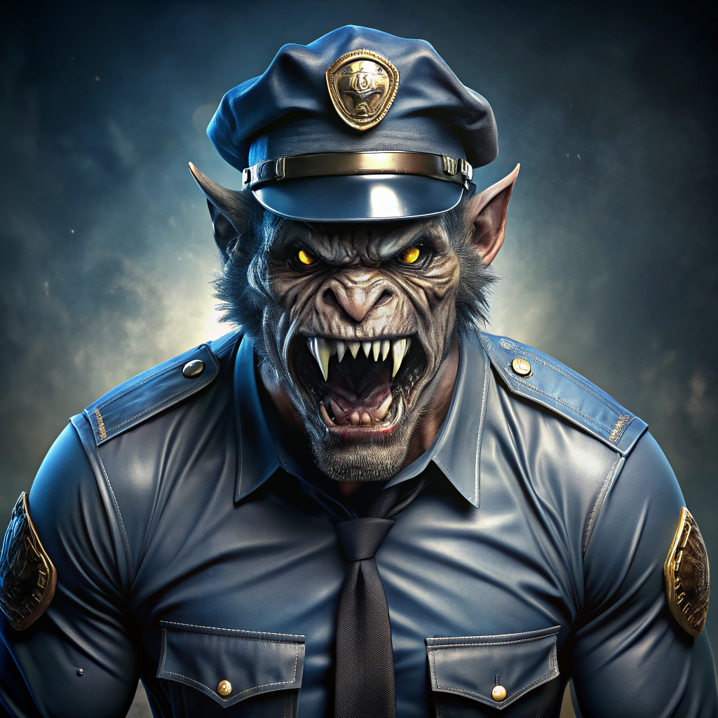 Terrifying Police Monster: Fearsome Creature Design