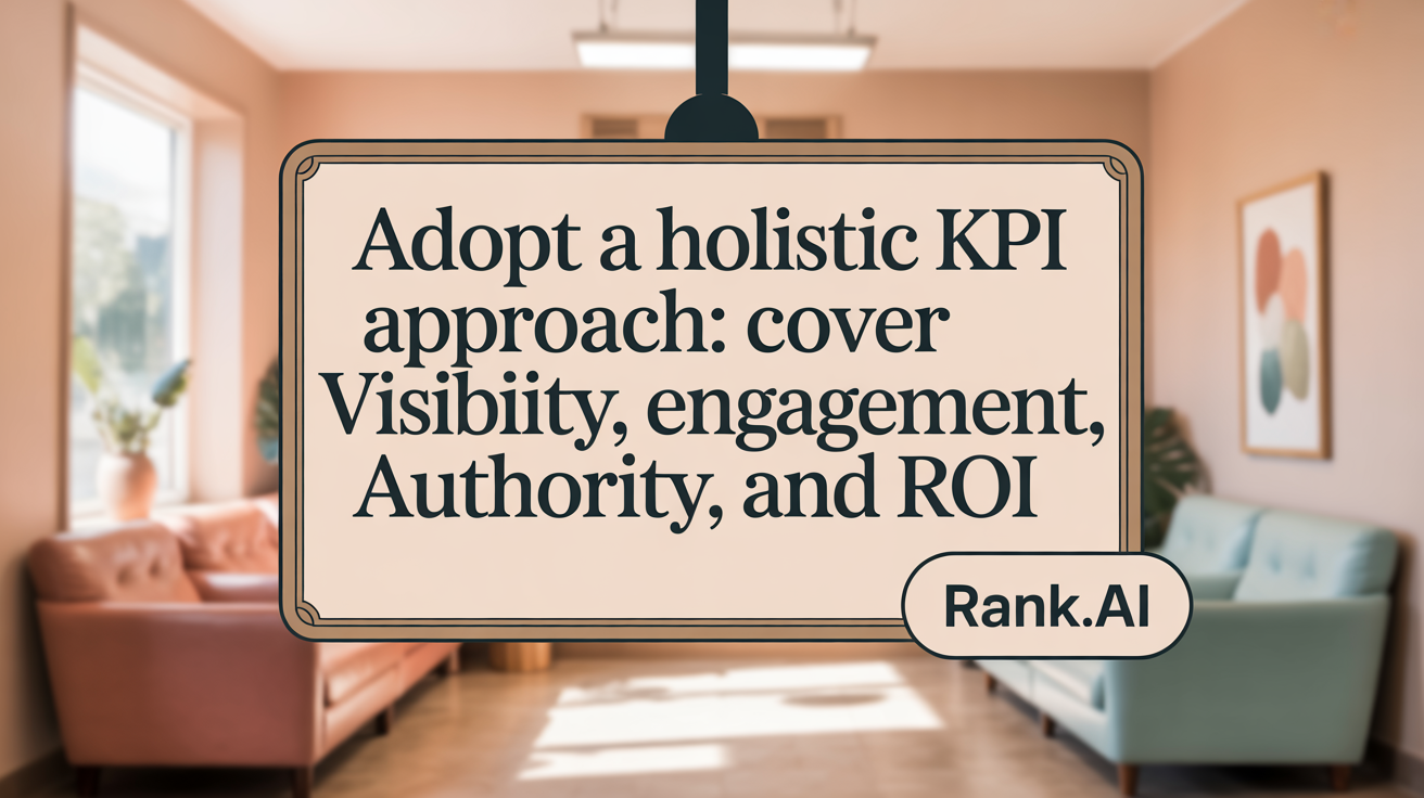 Adopt a holistic KPI approach: Cover visibility, engagement, authority, and ROI