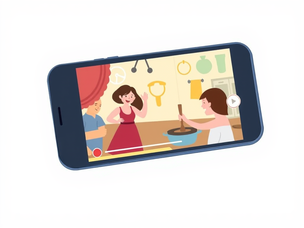 スマートフォンでリール動画を見ているイメージ