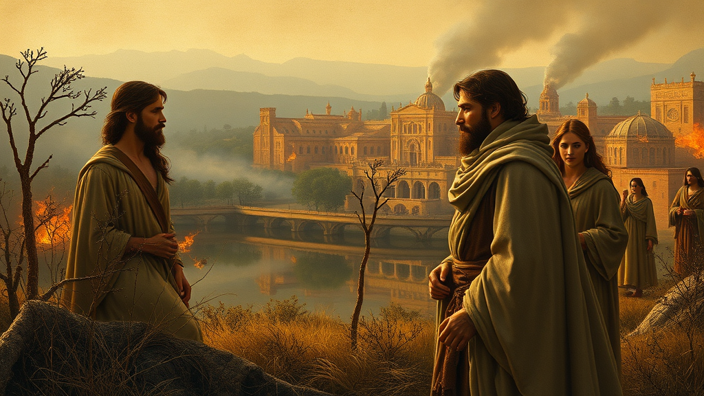 산불과 봄철 화재를 은유적으로 표현한 그림