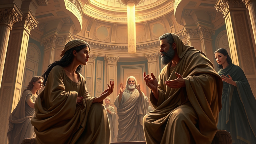 기술혁신의 사회적 책임을 표현한 비유적 장면