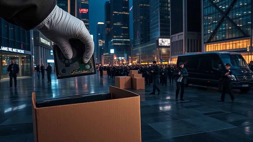 현대 도시의 조사 장면을 표현한 사진 스타일 이미지