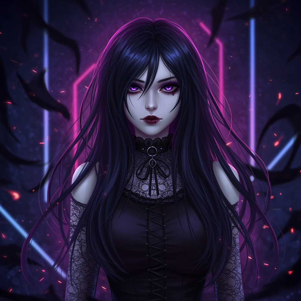 goth emo anime girl pfp