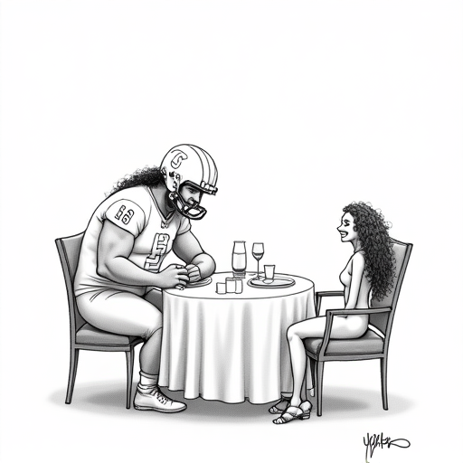 Travis Kelce and Taylor Swift Spotted on Date Night single-panel cartoon