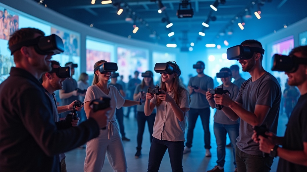 Dos jugadores compitiendo en las experiencias VR de acción de Virtua Barcelona