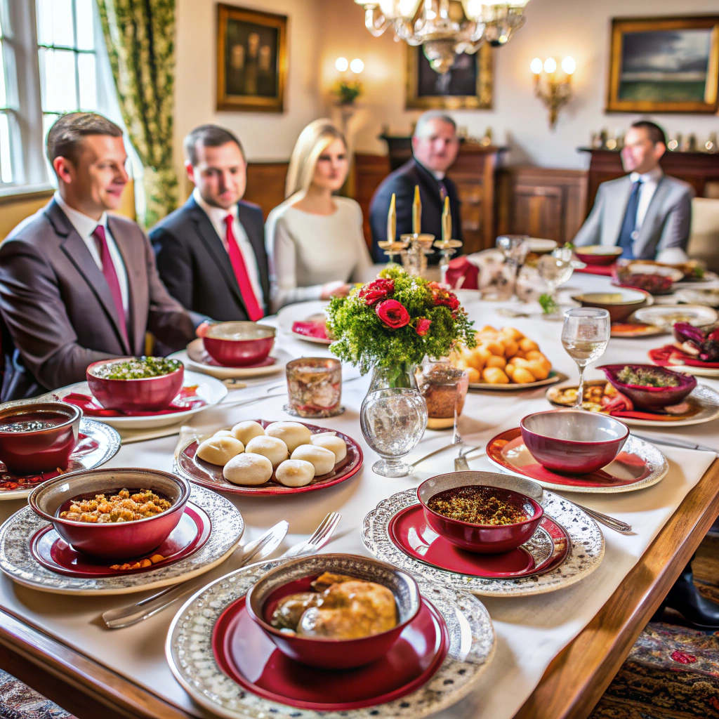 Luxurious Slavic Dining Table for Networking Events