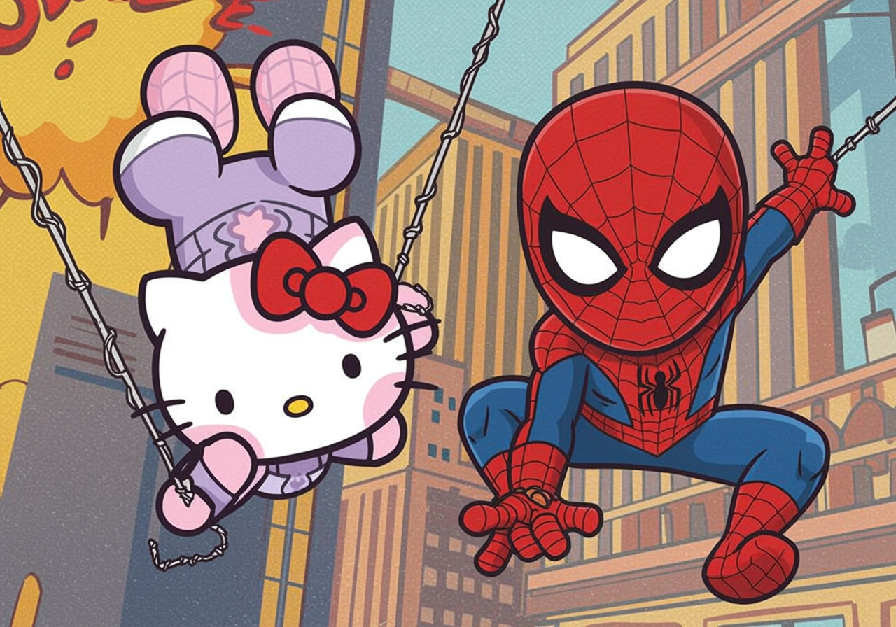 hello kitty and spiderman matching pfp