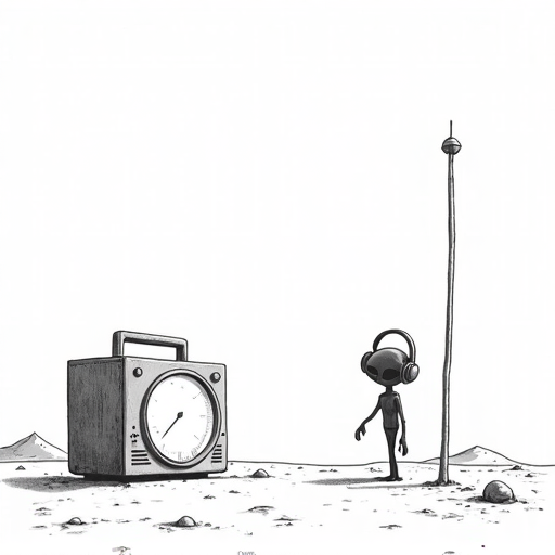 Fast radio bursts reveal hidden cosmic matter single-panel cartoon