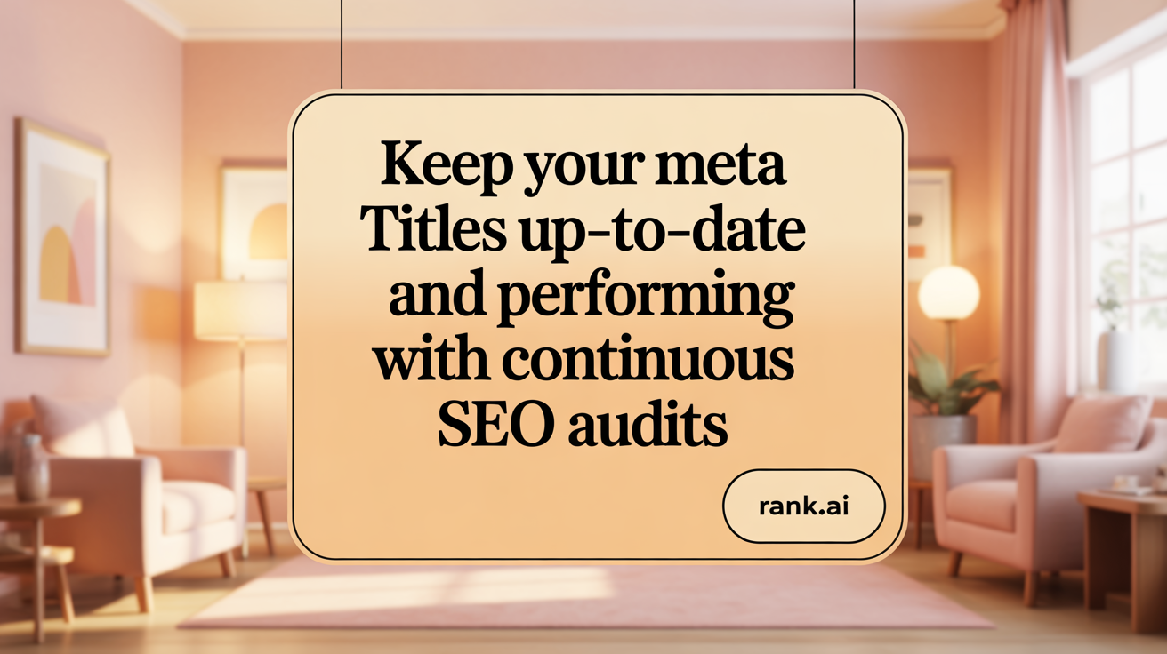 Keep Your Meta Titles Up-to-Date and Performing with Continuous SEO Audits