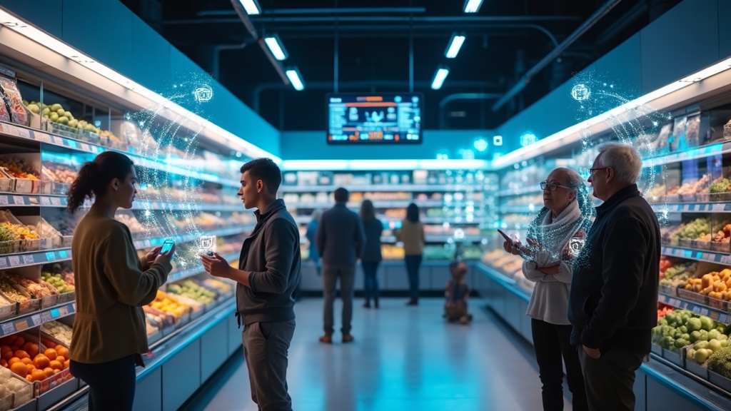 Gráfico conceptual mostrando el crecimiento y la aceptación de la IA en el comercio de la Comunitat Valenciana.