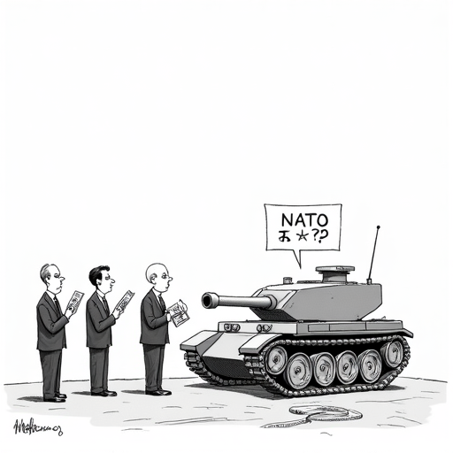 Trump Praises NATO Countries for Increased Defense Spending single-panel cartoon