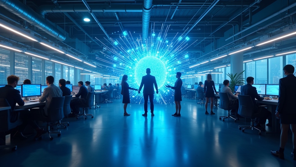 Interfaz conversacional de Gemini Enterprise, una solución de IA empresarial accesible sin necesidad de código.