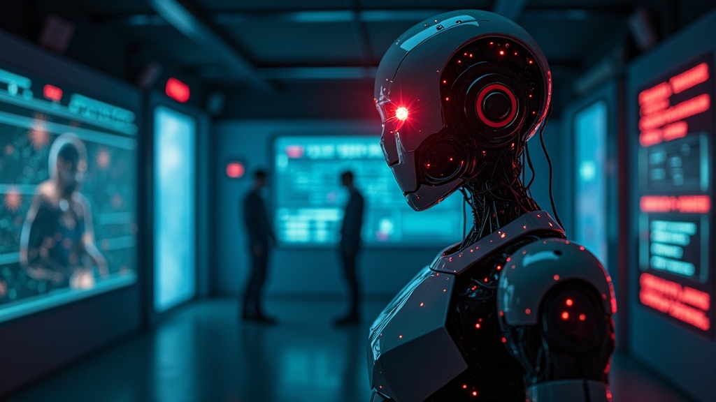 Robot humanoide Pepper interactuando con una persona, ilustrando la necesidad de ciberseguridad en robots comerciales.