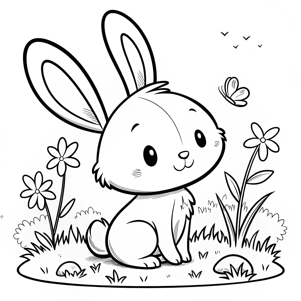 kawaii bunny coloring pages