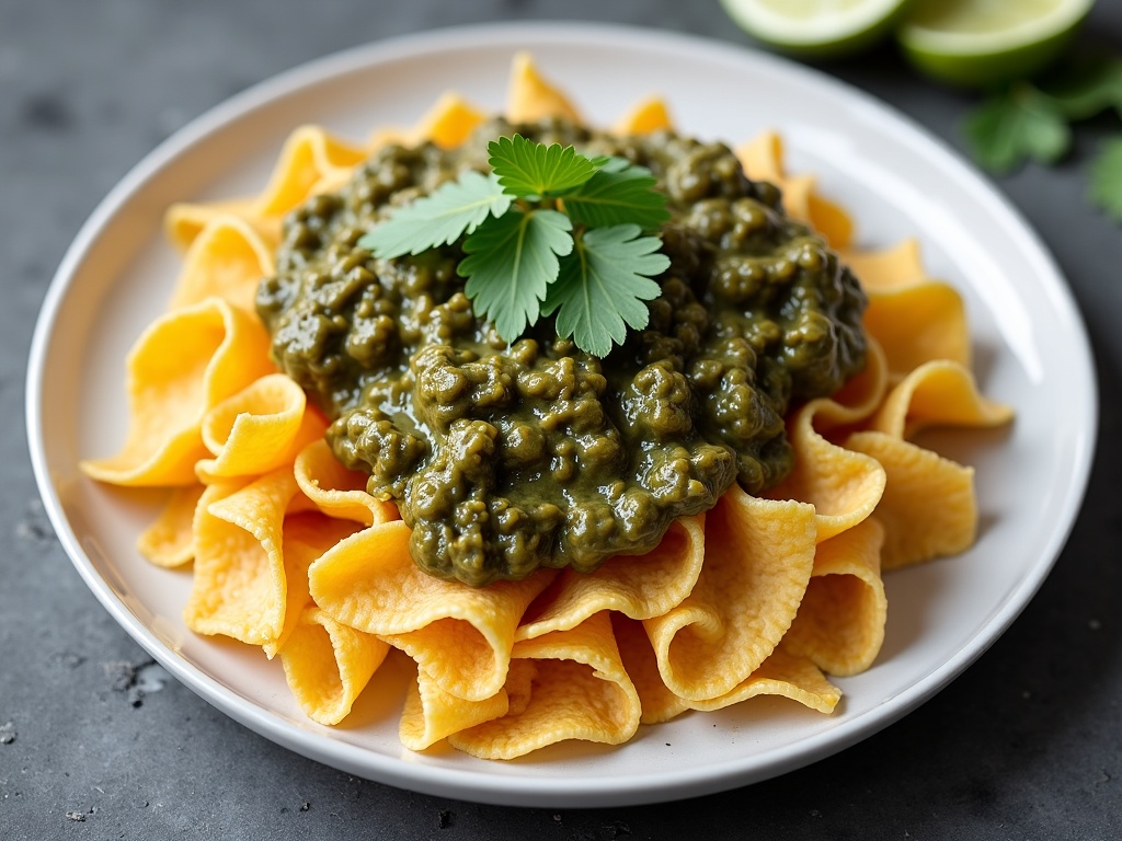 Un plato de chilaquiles verdes deliciosos