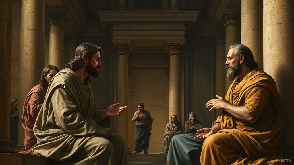 공의를 상징적으로 표현한 논의의 장면