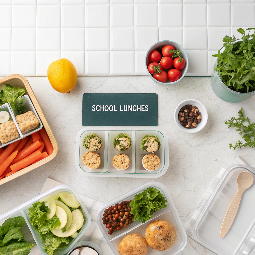 School lunch meal prep ideas organized for weekly planning