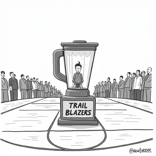 Trail Blazers Select Yang Hansen in 2025 NBA Draft single-panel cartoon