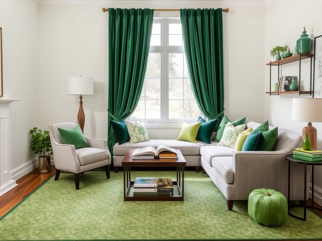 4. Play with Green Textiles and Accessories
