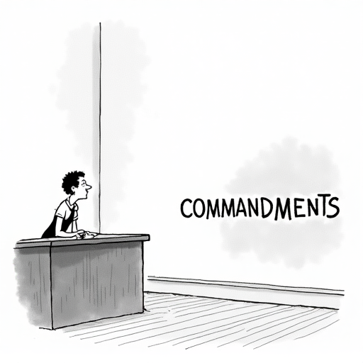 Federal Court Rules Louisiana Ten Commandments Law Unconstitutional single-panel cartoon